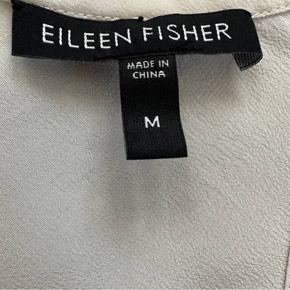 Eileen Fisher Silk Racerback Tank Layering Shell in Bone M - Picture 5 of 8